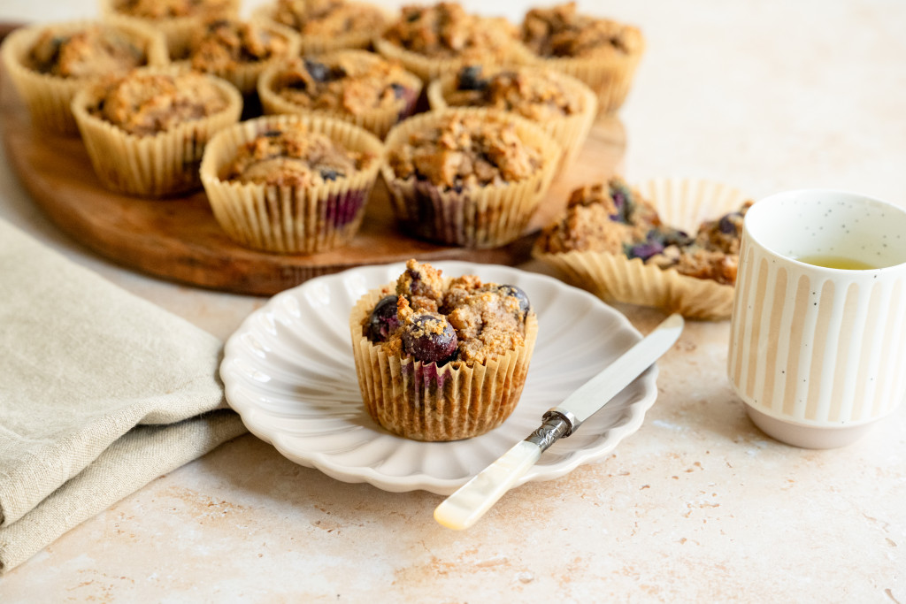 Blueberry Walnut Paleo Muffins