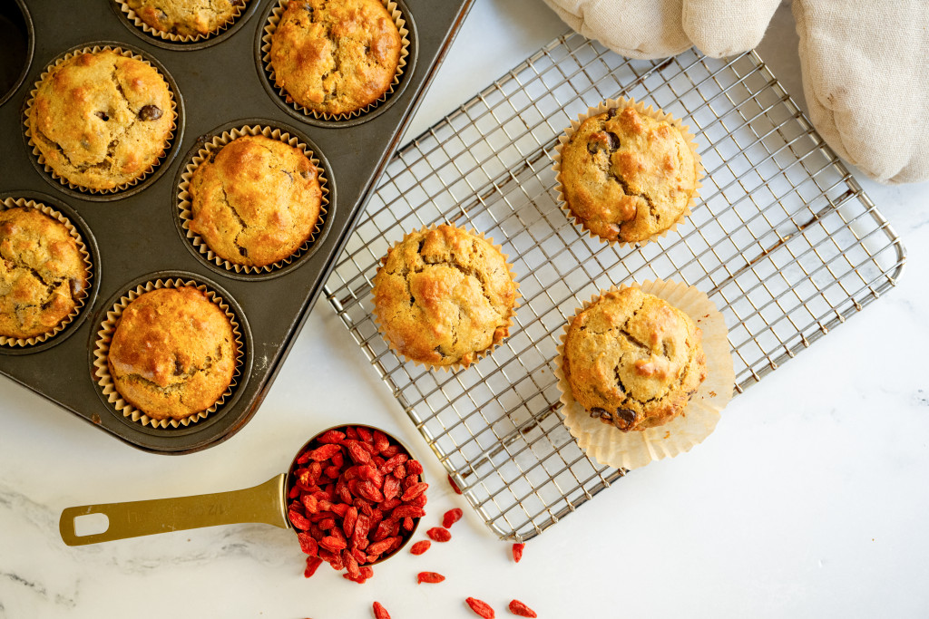 Chocolate Chip Goji Berry Muffins