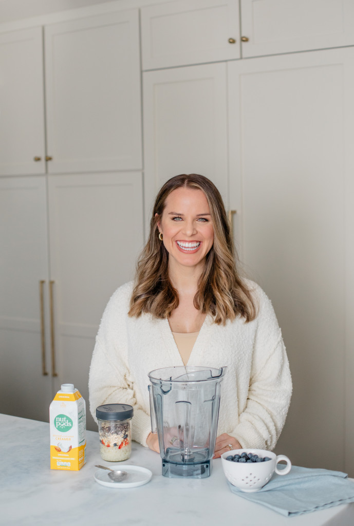 Brigid with smoothie