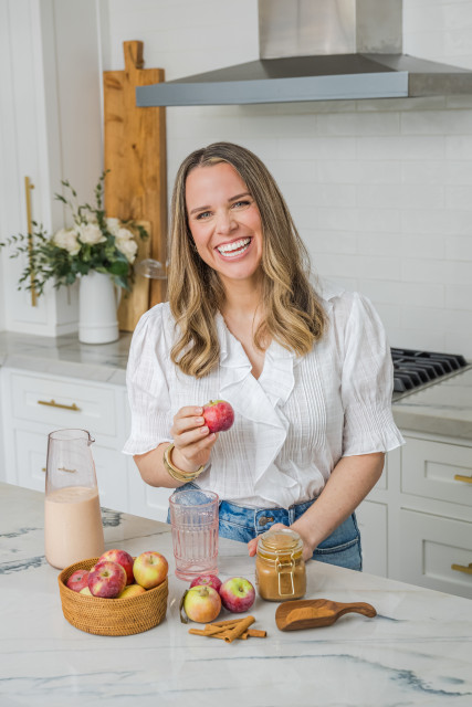 Brigid with smoothie